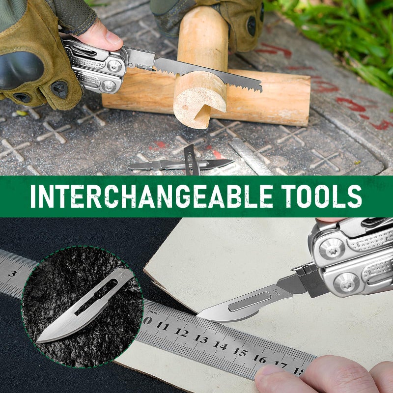 بيبوري BIBURY Multitools Pliers Pro BI2049 كماشة متعددة الأدوات قابلة للطي مع قواطع أسلاك شفرة منشار كبيرة مطورة متعددة الأدوات مع مقص ومفك البراغي مجموعة مثالية للتخييم في الهواء الطلق وإصلاح البقاء على قيد الحياة - Image 3